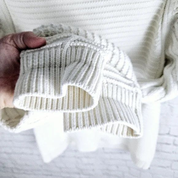 GAP | mock neck cable fisherman chunky knit full zip sweater - Picture 4 of 9